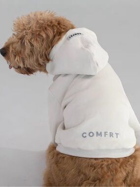 COMFRT Cream Dog Hoodie - Soft Hooded Pet Sweatshirt